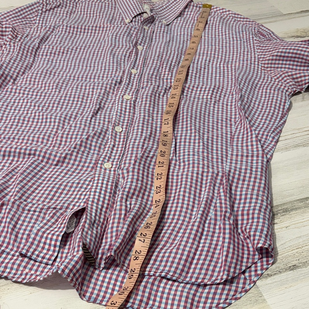 Billy Reid Red and Blue Checkered Casual Shirt - Picture 7 of 7
